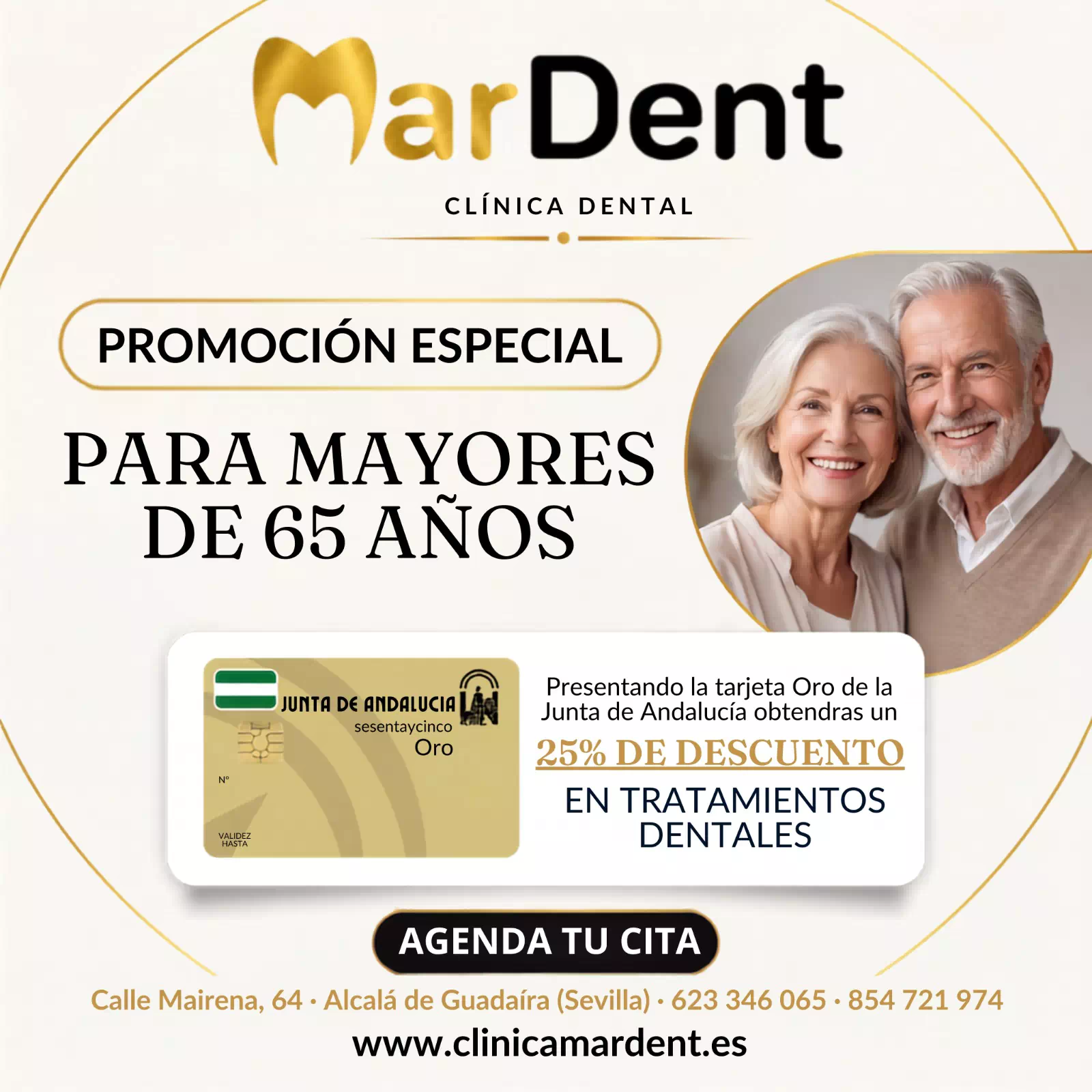 Promoción del 25% en tratamientos dentales para mayores de 65 años